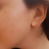 Aretes Topos Cuarzo Rosa - Imagen 2